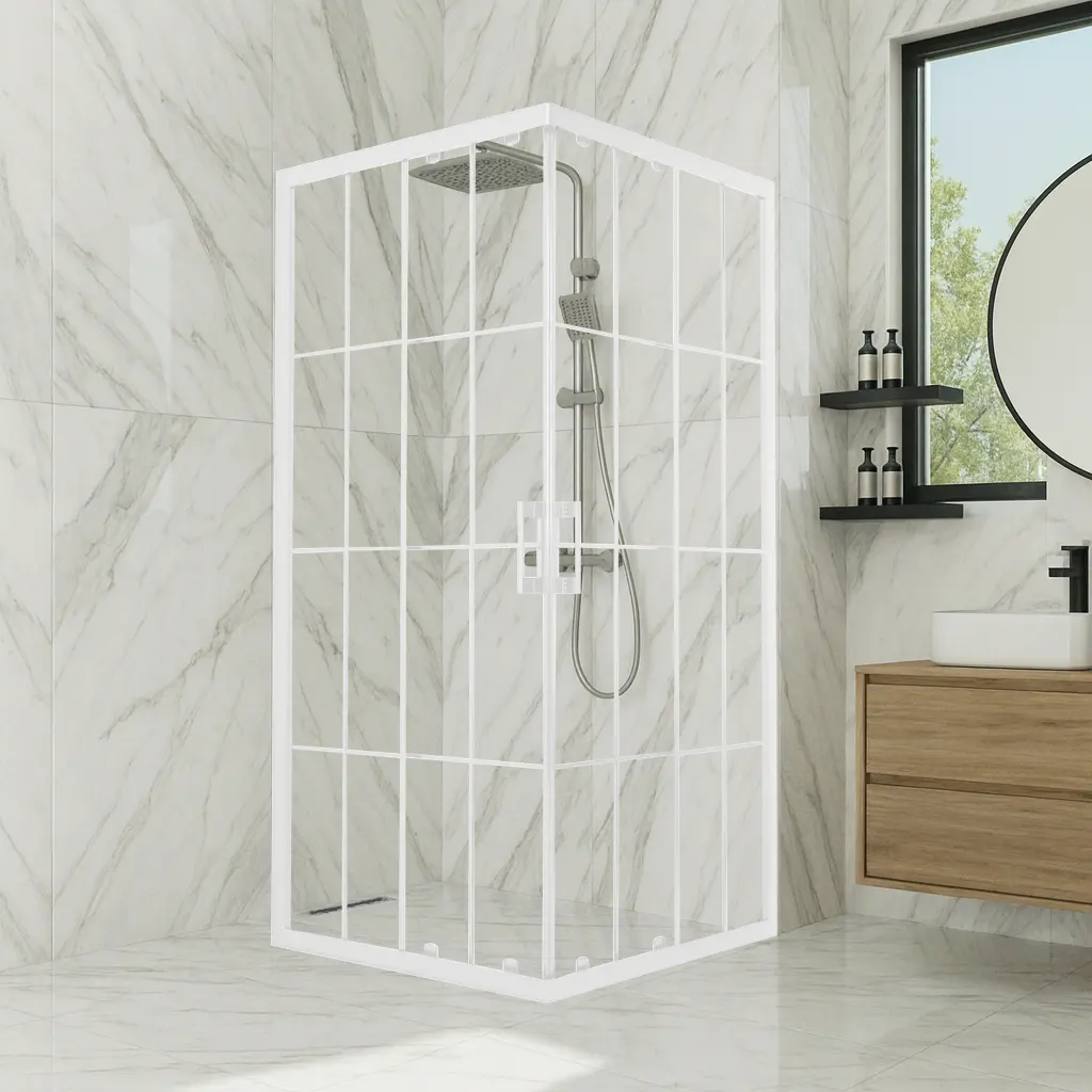 Astro Cube - White | AC-W beyaz-profil-karolajli-dusakabin-modelleri