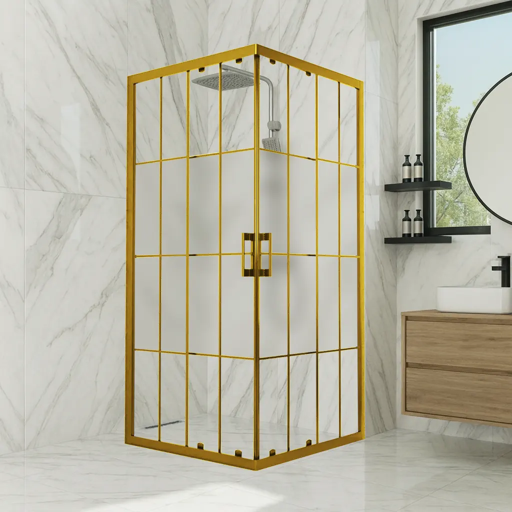 Astro Cube - Gold | AOC-G gold-profil-desenli-dusakabin-astro-series