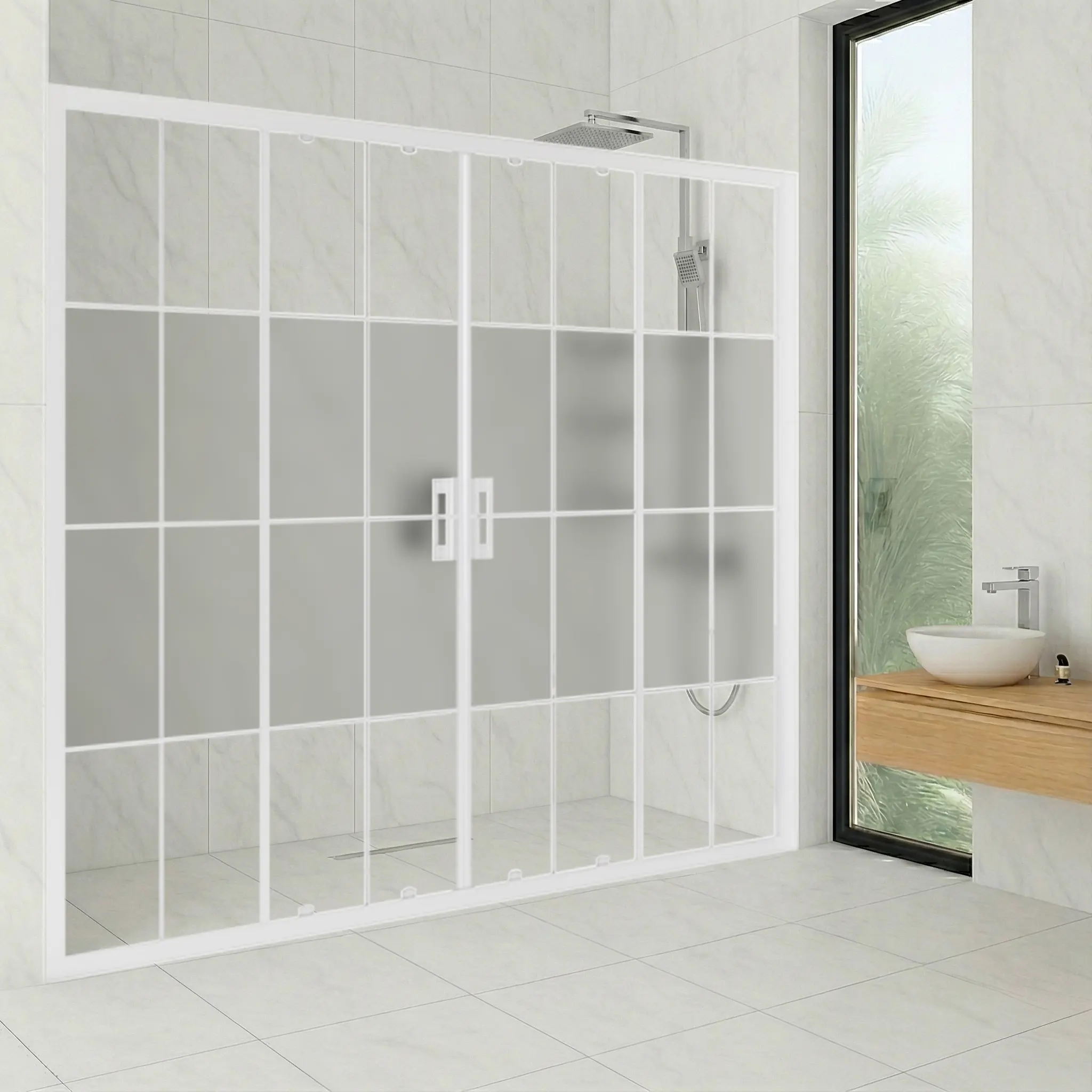 Astro Portal - White | AOP-W beyaz-profil-karolajli-dusakabin-modelleri