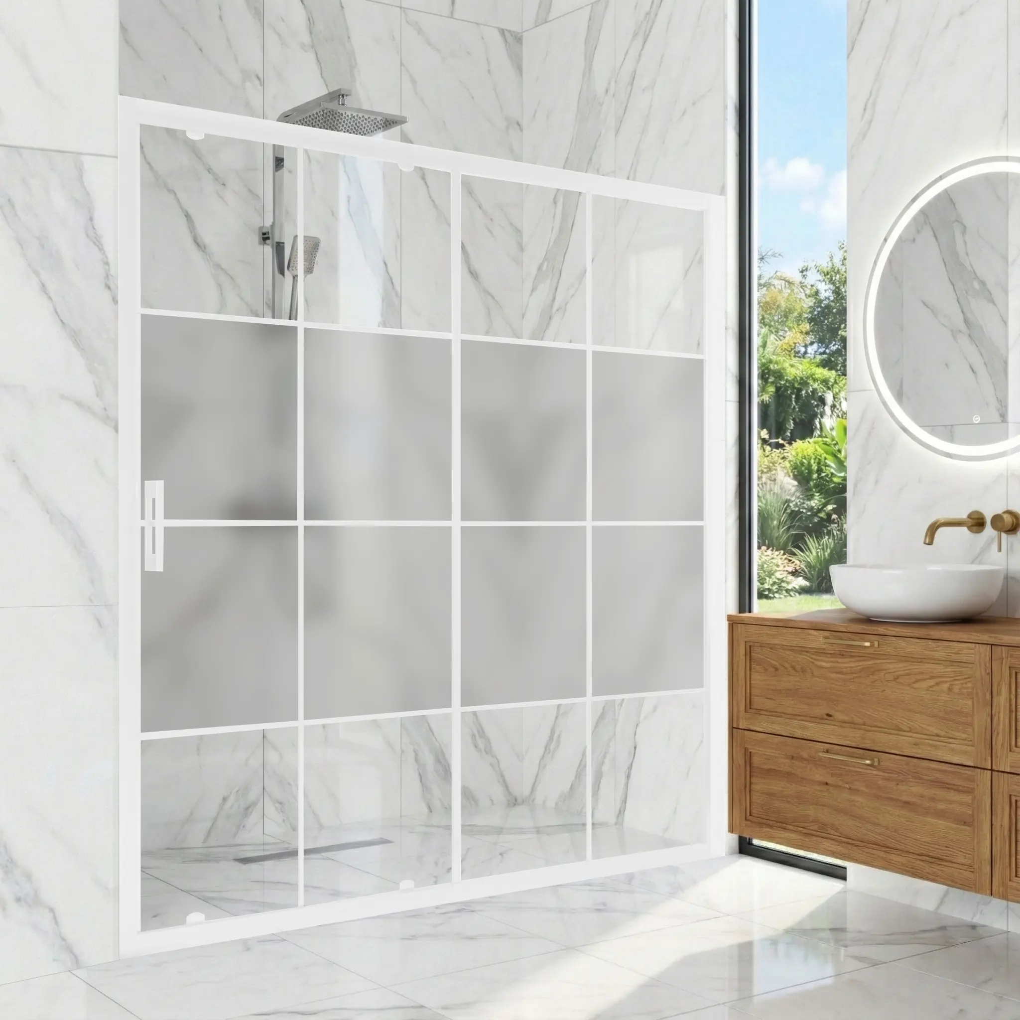 Astro Solo - White | AOS-W beyaz-profil-karolajli-dusakabin-modelleri