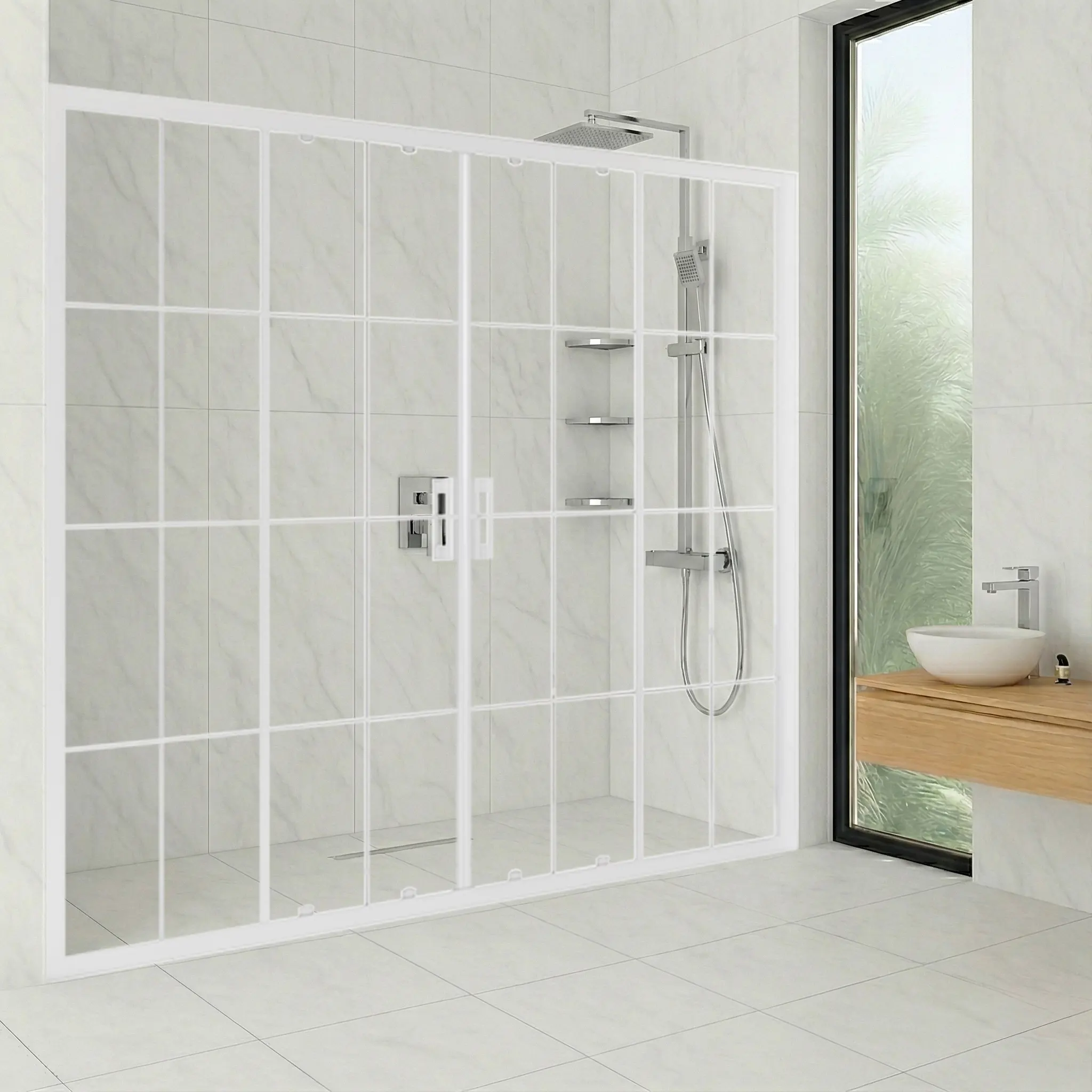 Astro Portal - White | AP-W beyaz-profil-karolajli-dusakabin-modelleri