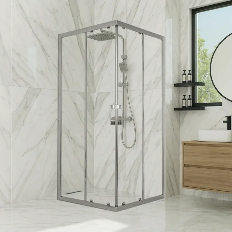 Ürünler lunar parlak krom profil kare şeffaf cam duşakabin