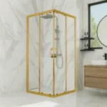 Ürünler lunar gold altın profil kare şeffaf cam duşakabin