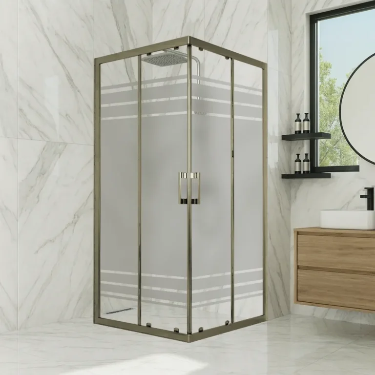 Ürünler lunar bronz profil kare desenli cam duşakabin