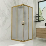 Ürünler lunar altın gold profil kare kumlu cam duşakabin