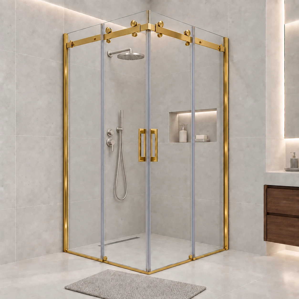 Orbit Cube - Şeffaf cam · Gold